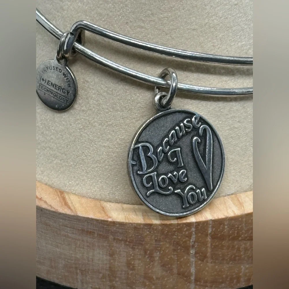 Alex and Ani Silver Charm Bracelet ‘Because I Love You’